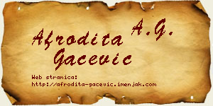 Afrodita Gačević vizit kartica